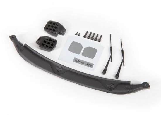 Traxxas Mirrors, side, black (left + right)/ windshield wipers (2)/ cowl/ 25x8 BCS (3)/ 25x10 CS (2)/ 16x5 BCS (2) (fits 9211 body) — image 2 of 2