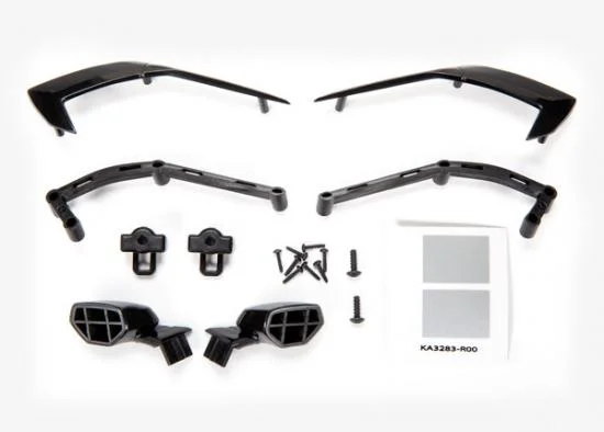 Traxxas Mirrors, side (left + right)/ mounts (left + right)/ trim, side (left + right)/ trim mounts (left + right)/ 26x8mm BCS (2)/ 16x7mm BCS (8) — image 2 of 2
