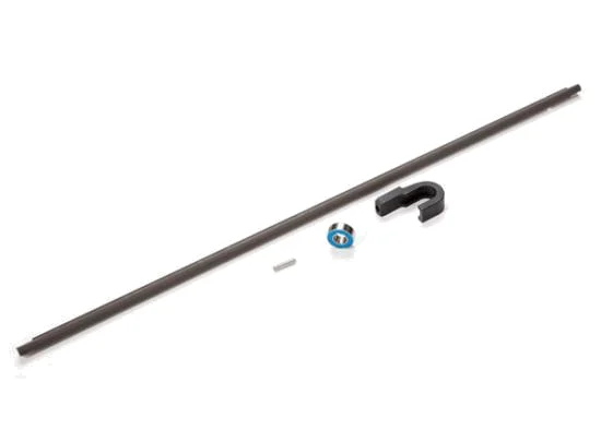 Traxxas Driveshaft, center, steel (266mm)/ pin/ support, center driveshaft/ 5x11x4 bearing — image 2 of 2