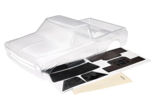 Traxxas Body, Chevrolet C10 (clear, requires painting)/ window masks — image 2 of 2