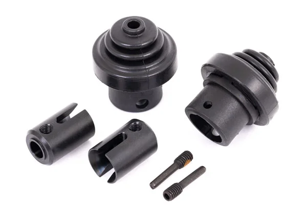 Traxxas Drive cup, front or rear (hardened steel) (for differential pinion gear) / driveshaft boots (2) / boot retainers (2) &mdash; image 2 of 2