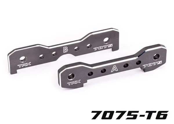 Traxxas Tie bars, front, 7075-T6 aluminium (dark titanium-anodised) (fits Sledge) &mdash; image 2 of 2
