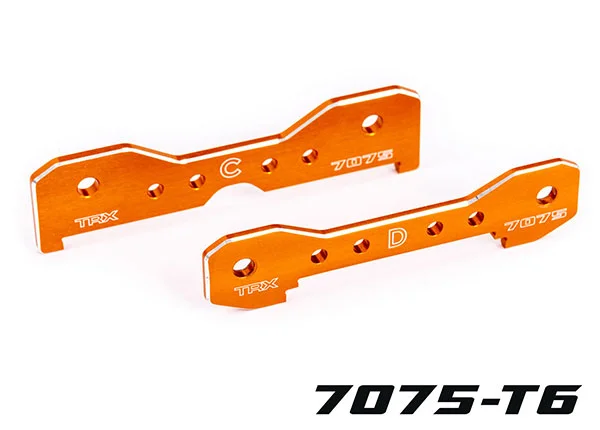 Traxxas Tie bars, rear, 7075-T6 aluminium (orange-anodised) (fits Sledge) — image 2 of 2
