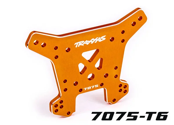 Traxxas Shock tower, rear, 7075-T6 aluminium (orange-anodised) (fits Sledge) — image 2 of 2