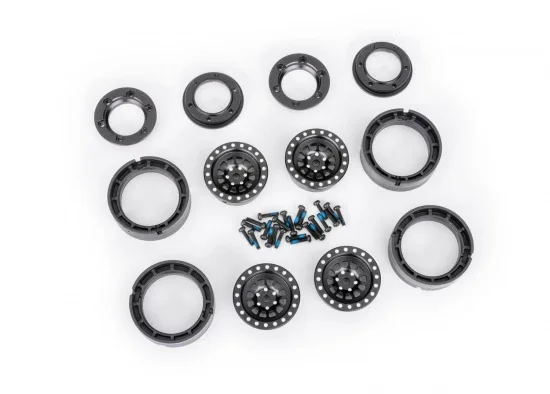 Traxxas Wheels, 1.0, 6061-T6 aluminium (black-anodised) (4)/ 2x8mm BCS (24) — image 2 of 2