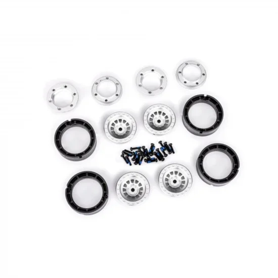 Traxxas Wheels, 1.0, 6061-T6 aluminium (silver-anodised) (4)/ 2x8mm BCS (24) — image 2 of 2