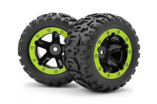 Blackzon Slayer Wheels and Tyres (Black/Green) (2) — image 1 of 3