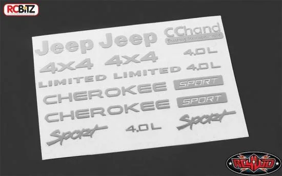 RC4WD Metal Emblem Set for Axial SCX10 XJ (Silver) — image 1 of 5