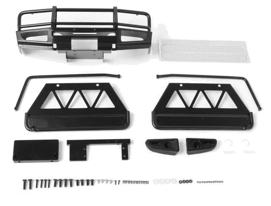 RC4WD Trifecta Front Bumper - Sliders + Side Bars For Land Cruiser Lc70 Body (Black) — image 4 of 11