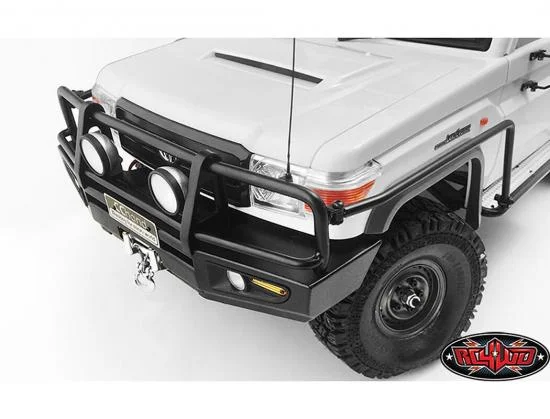 RC4WD Trifecta Front Bumper - Sliders + Side Bars For Land Cruiser Lc70 Body (Black) — image 2 of 11