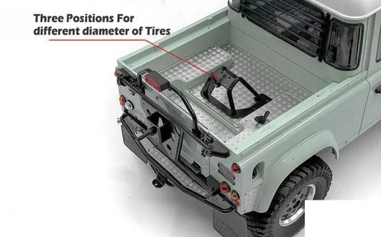 Bed Mounted Spare Wheel and Tire Holder for RC4WD Gelande II 2015 Land Rover Defender D90 (Heritage Edition) RC4WD — image 6 of 7