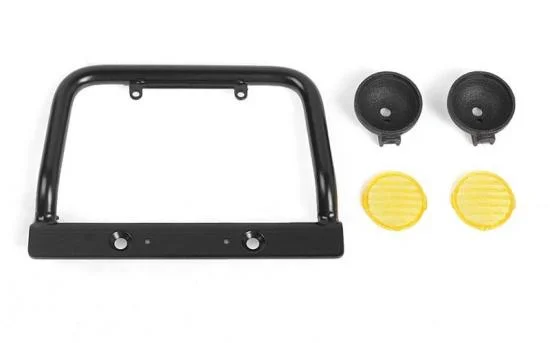 Steel Push Bar Front Bumper W/ Yellow Flood Lights for RC4WD Gelande II 2015 Land Rover Defender D90 RC4WD — image 6 of 6