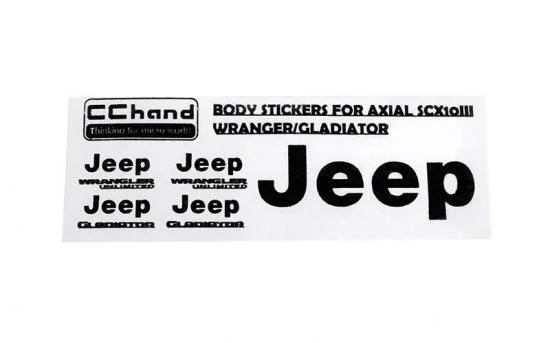 Metal Logo Decal Sheet for Axial 1:10 SCX10 III Jeep (Gladiator/Wrangler) (Black) RC4WD — image 1 of 5
