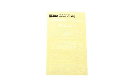 Grille Option Window Decal Sheet for MST 4WD Off-Road Car Kit W/ J4 Jimny Body (White) RC4WD — image 1 of 3
