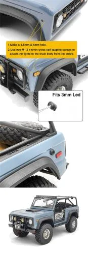 Side Marker Lights for Axial SCX10 III Early Ford Bronco RC4WD &mdash; image 5 of 5