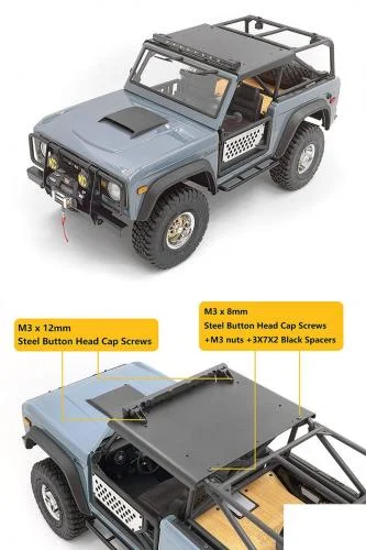 Metal Roof Panel for Axial SCX10 III Early Ford Bronco RC4WD — image 4 of 4