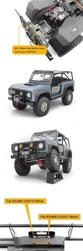 Oxer Steel Front Winch Bumper for Axial SCX10 III Early Ford Bronco (Black) RC4WD — image 5 of 7