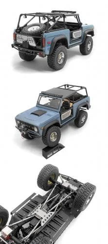 KS Side Metal Sliders for Axial SCX10 III Early Ford Bronco (Black) RC4WD &mdash; image 4 of 5