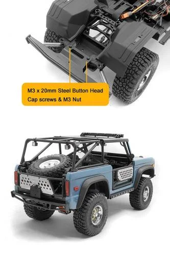 Rough Stuff Metal Rear Tube Bumper for Axial SCX10 III Early Ford Bronco (Black) RC4WD — image 5 of 5