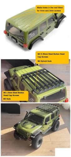 Adventure Metal Roof Rack for Axial SCX6 JEEP Wrangler JLU RC4WD — image 6 of 7