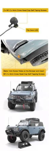 Bumper Spot Lights w/LED for Traxxas TRX-4 2021 Ford Bronco RC4WD — image 6 of 6
