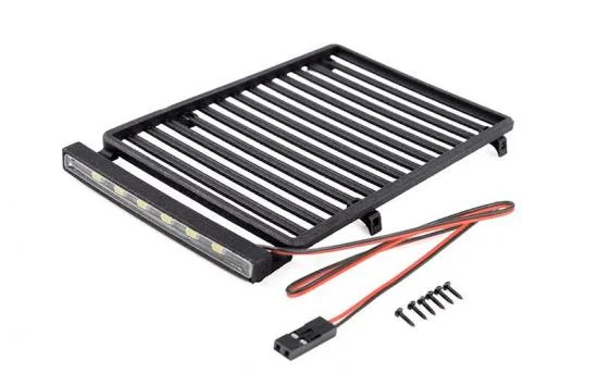Flat Roof Rack w/ LED for Axial SCX24 Jeep Wrangler JLU RC4WD — image 1 of 5