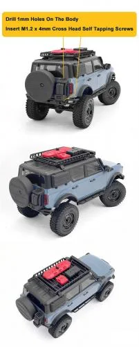 Spare Tire Holder w/ Fuel Tank for Axial SCX24 2021 Ford Bronco RC4WD — image 4 of 4
