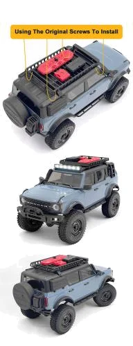 Tube Rack w/LED for Axial SCX24 2021 Ford Bronco RC4WD &mdash; image 4 of 5