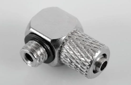 RC4WD Hydraulic Connector M5 x 4mm Tube (90deg) — image 1 of 5