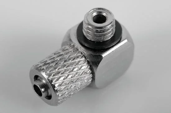 RC4WD Hydraulic Connector M5 x 4mm Tube (90deg) — image 3 of 5