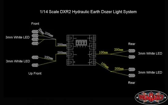 RC4WD 1:14 Scale DXR2 Hydraulic Earth Dozer Light System — image 3 of 6