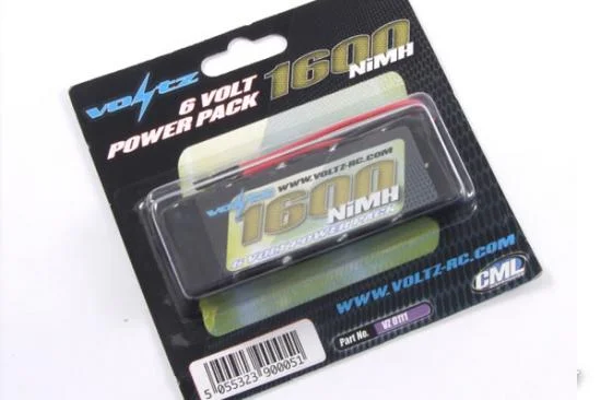 Voltz 1600Mah 6.0V Receiver Pack Straight (JR Plug) — image 1 of 2