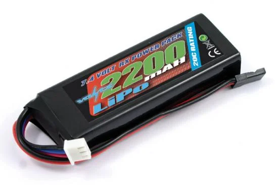 Voltz 2300mah 2S 7.4V Receiver LiPo - Straight — image 1 of 3