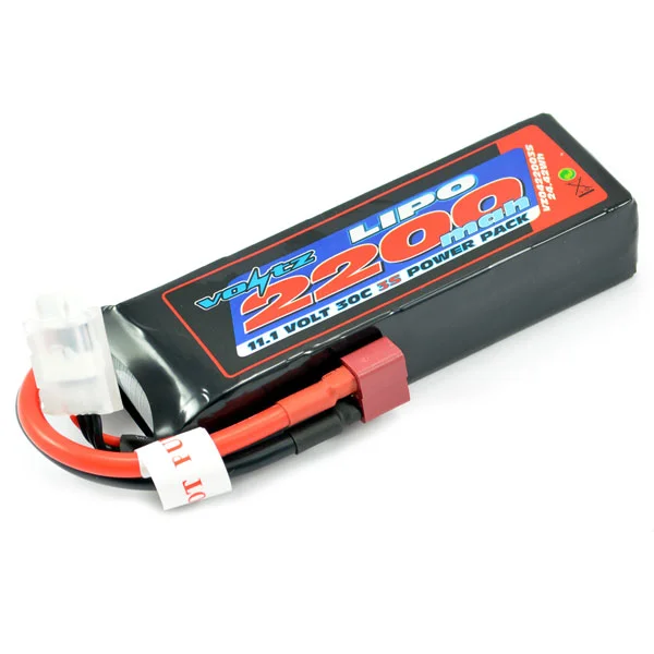 Voltz 2200mah 11.1V 3S 30C LiPo Battery - Deans
