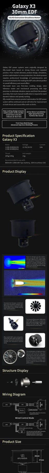 XFly 30mm Ducted Fan (12Blade) 1108-Kv6800 Motor (4S) — image 2 of 2