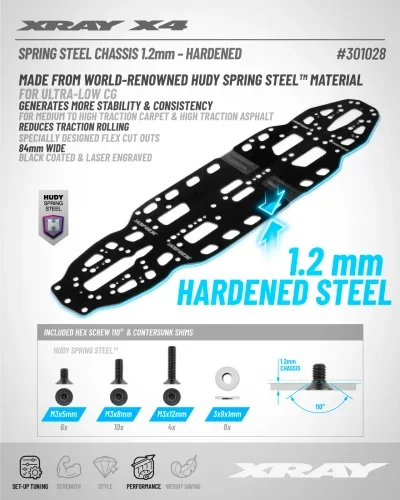 XRay X426 Spring Steel Chassis 1.2mm - Hardened — image 2 of 2