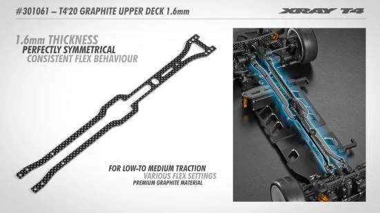 XRay T4 20 Graphite Upper Deck 1.6mm — image 2 of 2