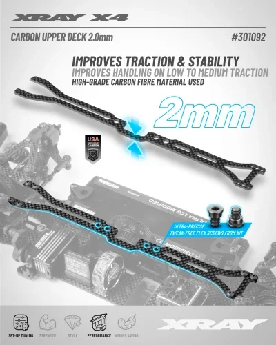 XRay X426 Graphite Upper Deck 2.0mm &mdash; image 2 of 2