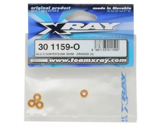 XRay Aluminium Countersunk Shim - Orange (4) — image 2 of 3