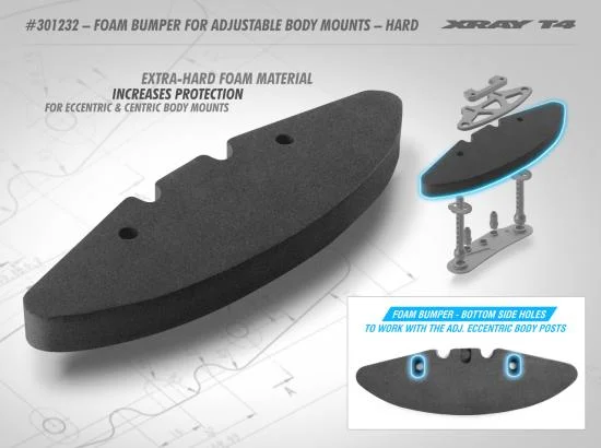 XRay Foam Bumper For Adjustable Body Mounts - Hard &mdash; image 3 of 3