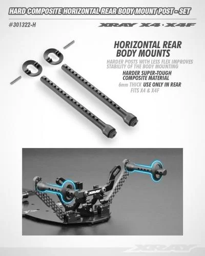 XRay Front Body Mount Set 6mm - Hard &mdash; image 2 of 2