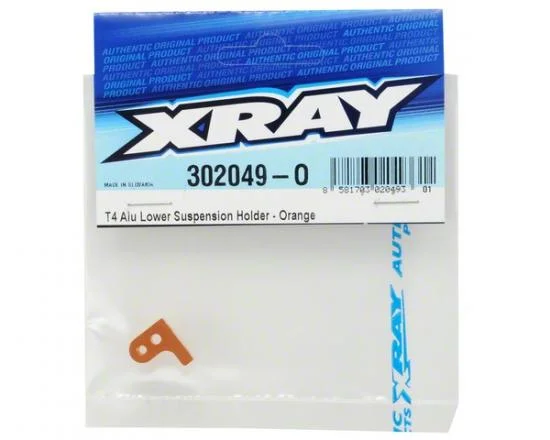 XRay T4 Aluminium Lower Suspension Holder - Orange &mdash; image 2 of 2