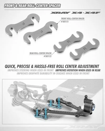 XRay X4 Rear Roll-Center Spacer (2) &mdash; image 2 of 2
