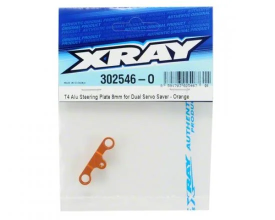 XRay T4 Aluminium Steering Plate 8mm For Dual Servo Saver - Orange — image 2 of 2