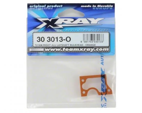 XRay T2 009 Right Aluminium Layshaft Bulkhead - Orange — image 2 of 3