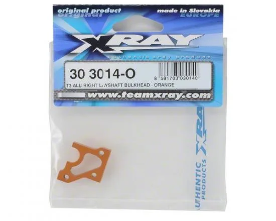 XRay T3 Aluminium Right Layshaft Bulkhead - Orange — image 2 of 3