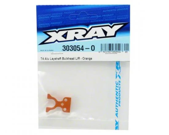 XRay T4 Aluminium Layshaft Bulkhead L/R - Orange — image 2 of 2