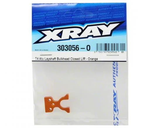 XRay T4 Aluminium Layshaft Bulkhead Closed L/R - Orange — image 2 of 3