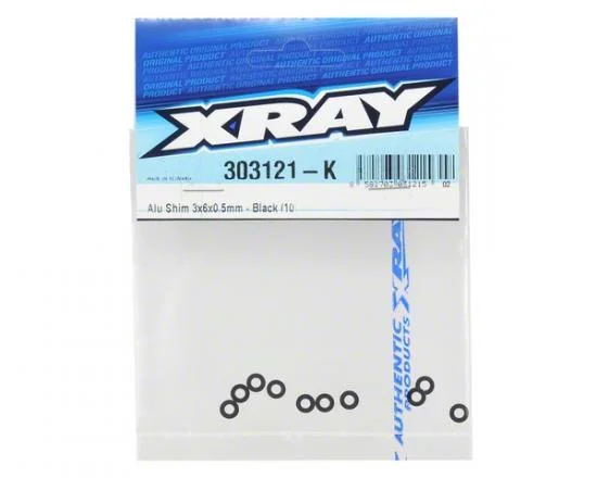 XRay Aluminium Shim 3X6X0.5mm - Black (10) — image 3 of 3
