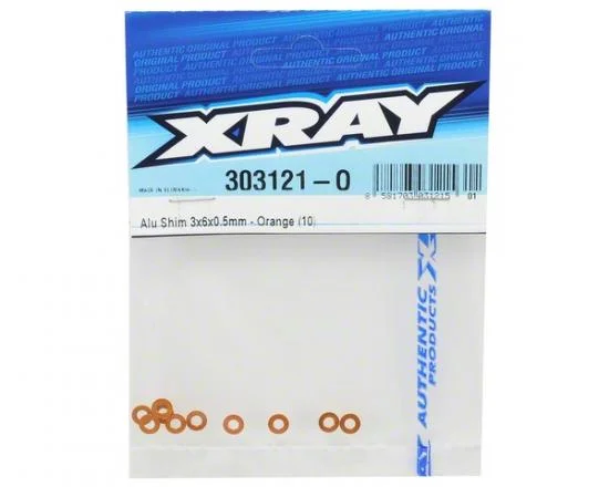 XRay Aluminium Shim 3X6X0.5mm - Orange (10) — image 3 of 3